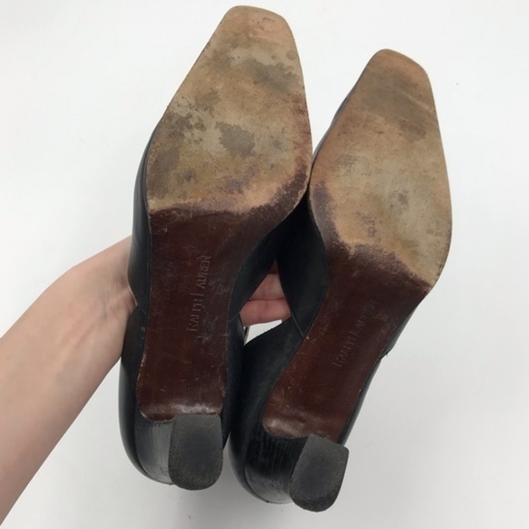 Ralph Lauren Black Leather D’Orsay Pumps Heels Size 10 - Picture 9 of 10
